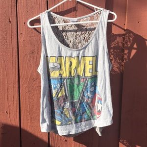 Marvel tank top w/ lace back